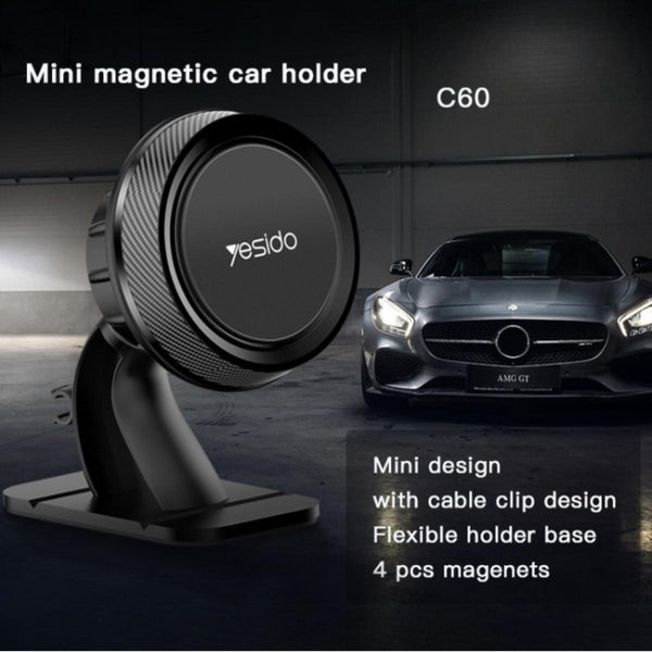 YESIDO C60 Rotating Magnetic Dashboard Phone Holder