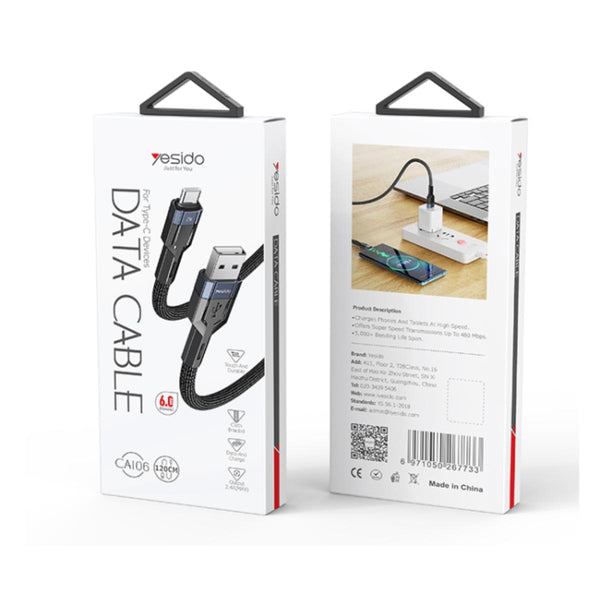 YESIDO CA106 3-in-1 USB Fast Charging Data Cable