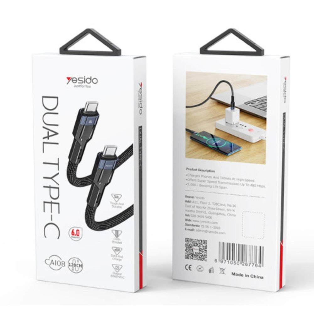 YESIDO CA108 60W Type-C to Type-C Data Cable