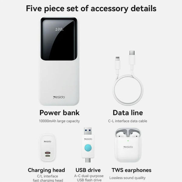 YESIDO CG10 5-in-1 Charging & Tech Set