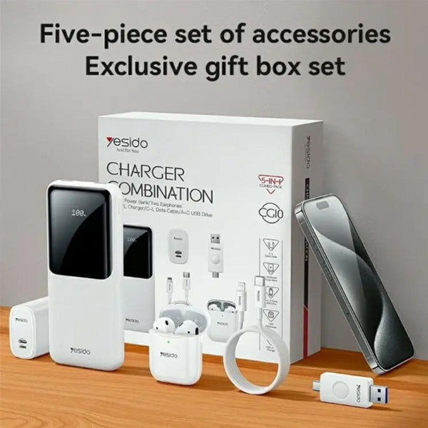 YESIDO CG10 5-in-1 Charging & Tech Set