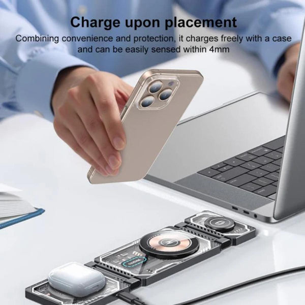 YESIDO DS25 Foldable 3-in-1 Magnetic Wireless Charger