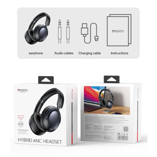 YESIDO EP07 Hybrid ANC Wireless Over-Ear Headphones