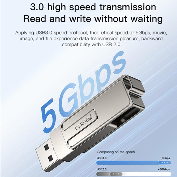 YESIDO FL16 2-in-1 Lightning & USB Flash Drive