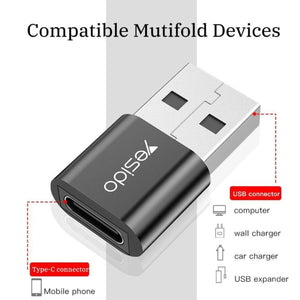 YESIDO GS09 USB to Type-C OTG Mini Adapter