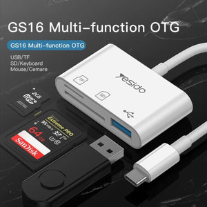 YESIDO GS16 3-in-1 Type-C OTG Card Reader Adapter