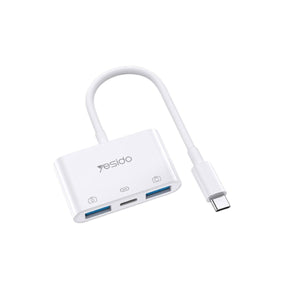 GS17 3 In 1 Type C Otg Adapter Connector Usb Fast Charger Splitter Female To Male Converter Cable
