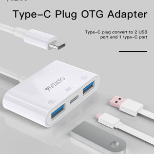GS17 3 In 1 Type C Otg Adapter Connector Usb Fast Charger Splitter Female To Male Converter Cable