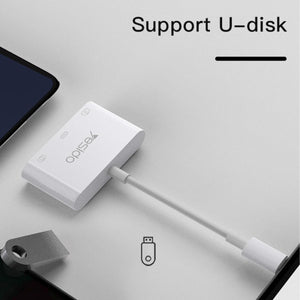 GS17 3 In 1 Type C Otg Adapter Connector Usb Fast Charger Splitter Female To Male Converter Cable