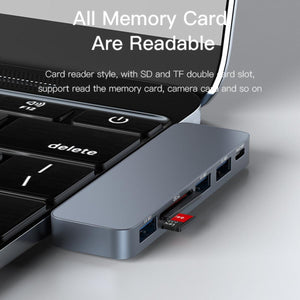 YESIDO HB10 6-in-1 Dual Type-C USB Hub