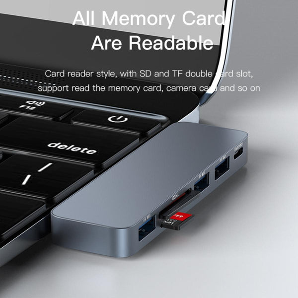 YESIDO HB10 6-in-1 Dual Type-C USB Hub