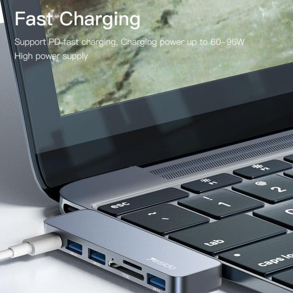 YESIDO HB10 6-in-1 Dual Type-C USB Hub