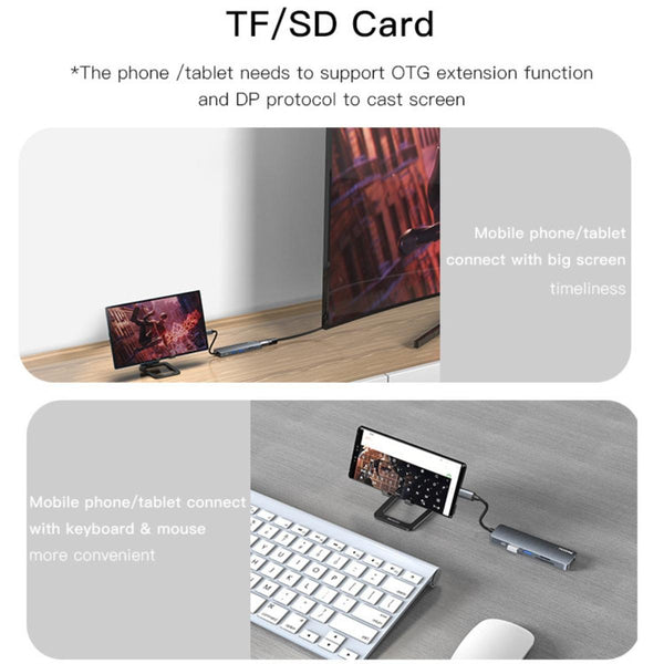 YESIDO HB11 6-in-1 Type-C Aluminum Alloy USB Hub