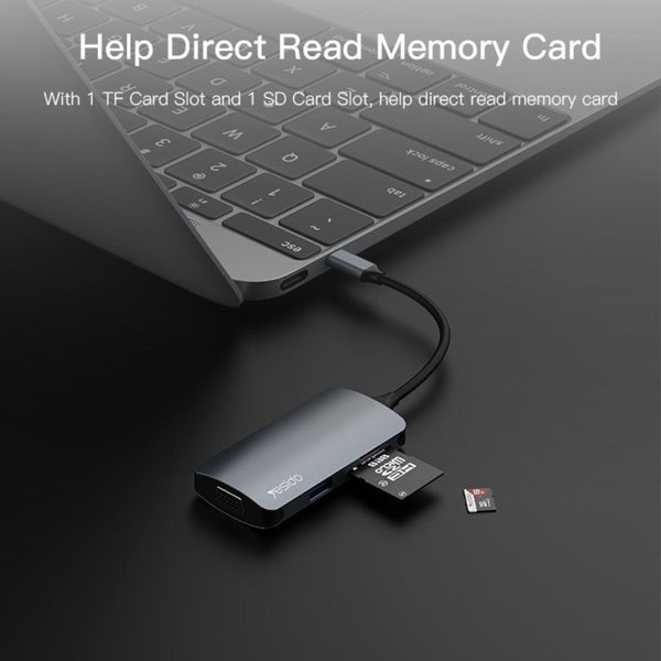 YESIDO HB16 7-in-1 Type-C Multi-Port USB Hub