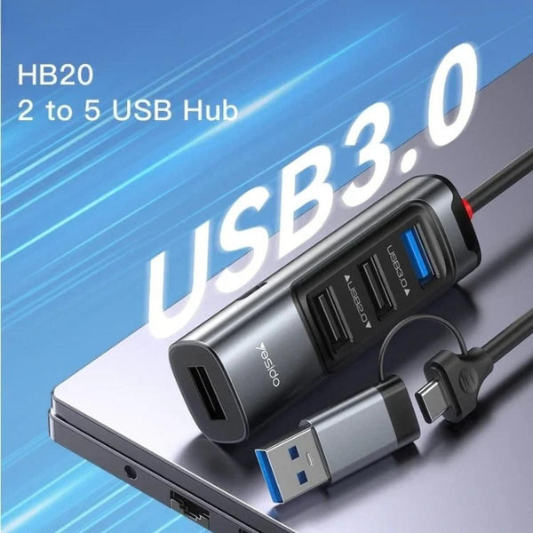 YESIDO HB20 5-in-2 USB Hub Adapter