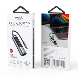 YESIDO HB22 Type-C USB Hub with 4K HDMI and PD Charging