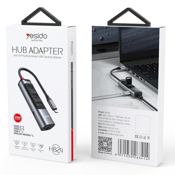 YESIDO HB23 Type-C Multi-Port USB Hub with 4K Display