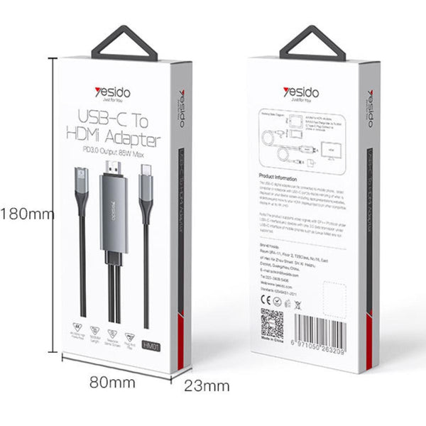 YESIDO HM01 Type-C to HDMI 4K 60Hz Video Cable