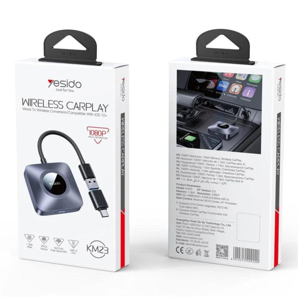 YESIDO KM23 Wireless CarPlay Adapter