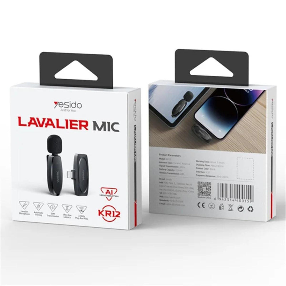 YESIDO KR11 Wireless Clip-On Mic for Type-C Devices