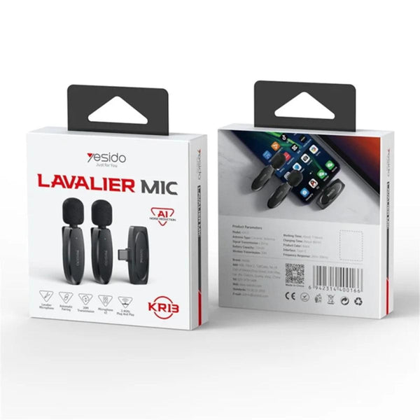 YESIDO KR13 Dual Wireless Lavalier Mic for Type-C Devices
