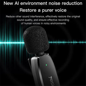 YESIDO KR14 Wireless Dual Lavalier Mic for iPhone