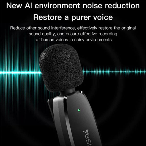 YESIDO KR14 Wireless Dual Lavalier Mic for iPhone