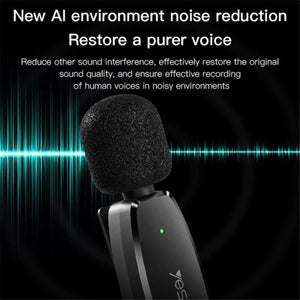 YESIDO KR15 3-in-1 Wireless Lavalier Mic System