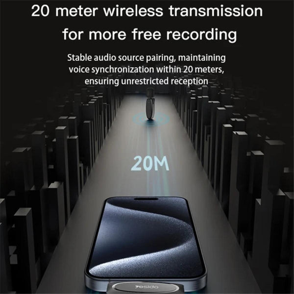 YESIDO KR15 3-in-1 Wireless Lavalier Mic System