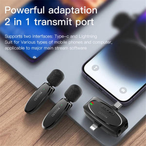 YESIDO KR15 3-in-1 Wireless Lavalier Mic System