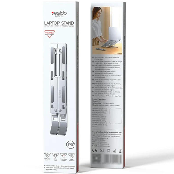 YESIDO LP07 Laptop Bracket Height Adjustable Aluminum Alloy Notebook Stand