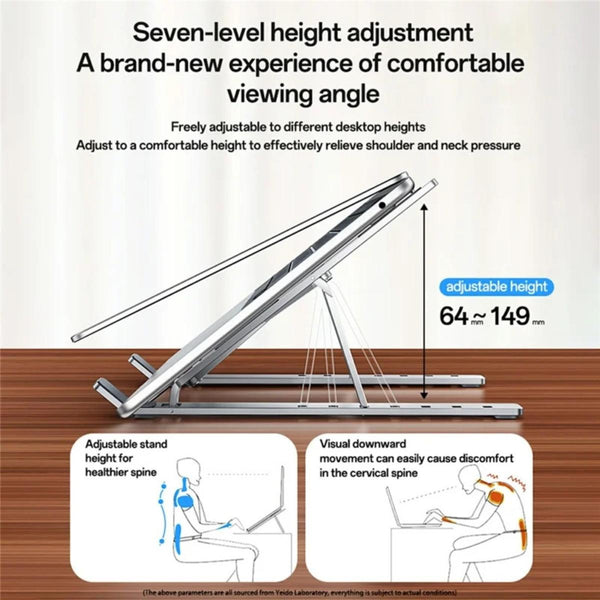 YESIDO LP07 Laptop Bracket Height Adjustable Aluminum Alloy Notebook Stand