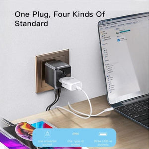 YESIDO MC10 4-Port Universal Travel Charger Adapter