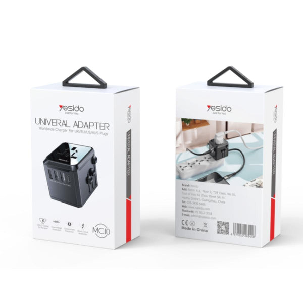 YESIDO MC10 4-Port Universal Travel Charger Adapter
