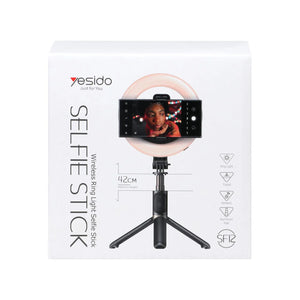 Yesido SF12 Selfie Stick with 9" Ring Light