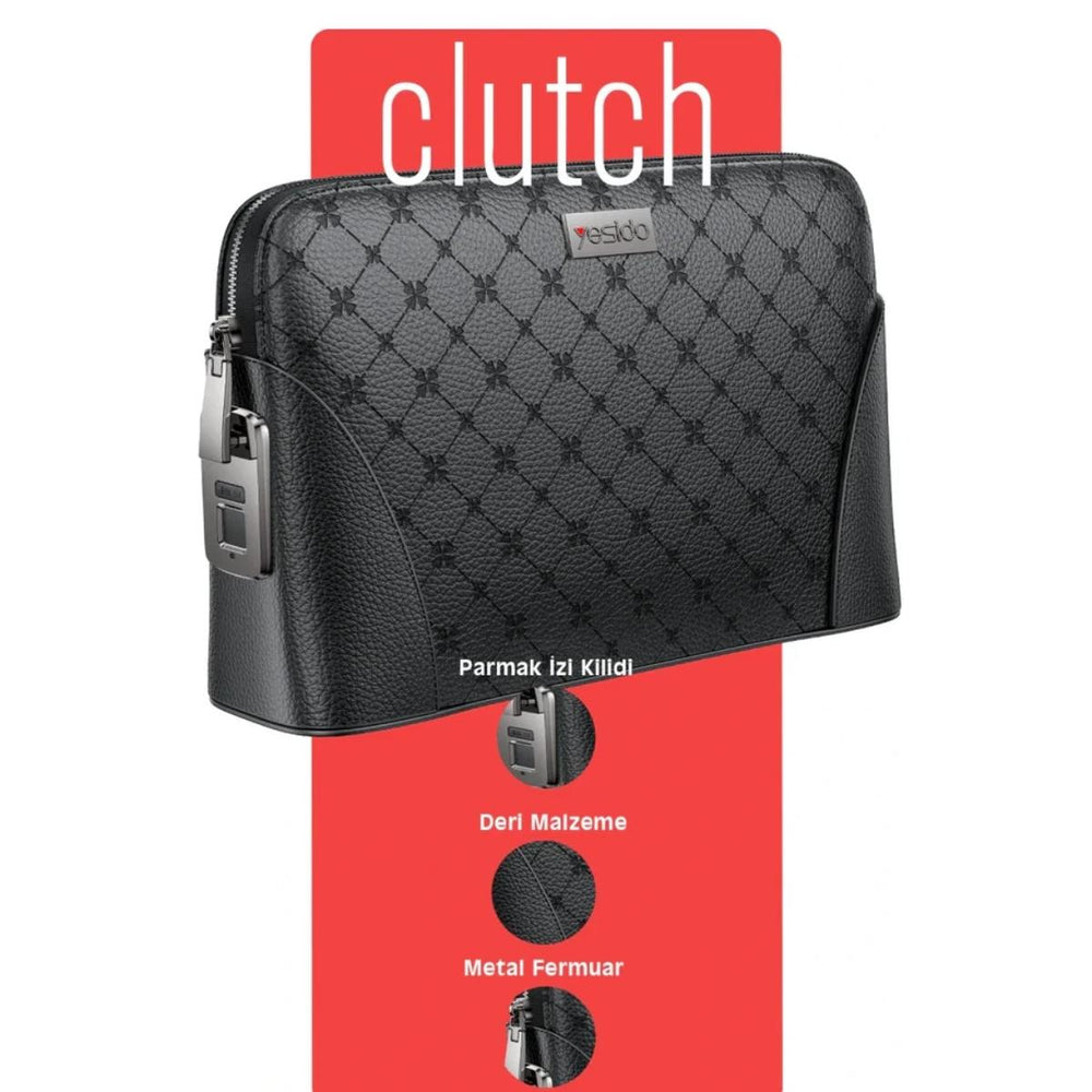 YESIDO WB56 Leather Handbag with Fingerprint Lock