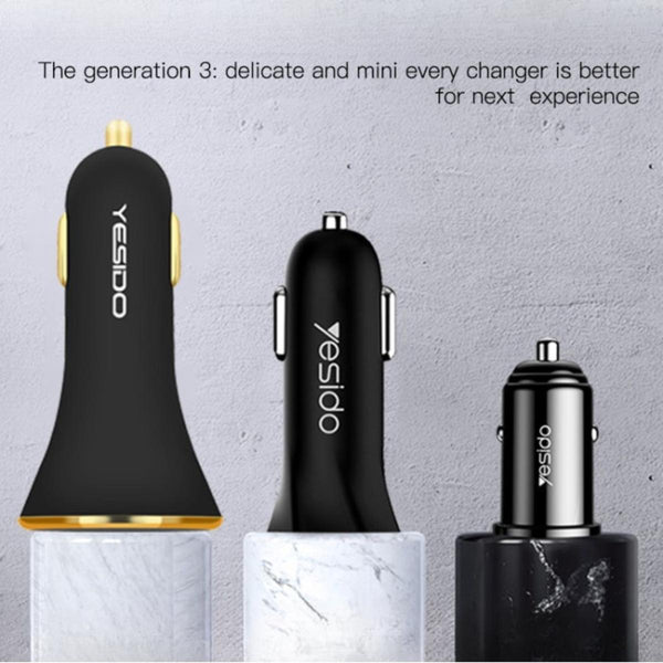 YESIDO Y38 USB Fast Charge Car Power Adapter