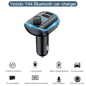YESIDO Y44 Bluetooth FM Transmitter Car Audio Adapter