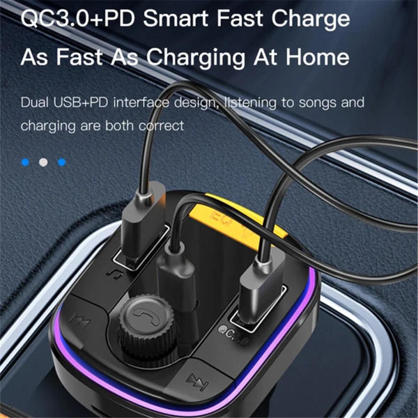 YESIDO Y45 Bluetooth 5.0 FM Transmitter Car Charger