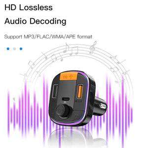 YESIDO Y45 Bluetooth 5.0 FM Transmitter Car Charger
