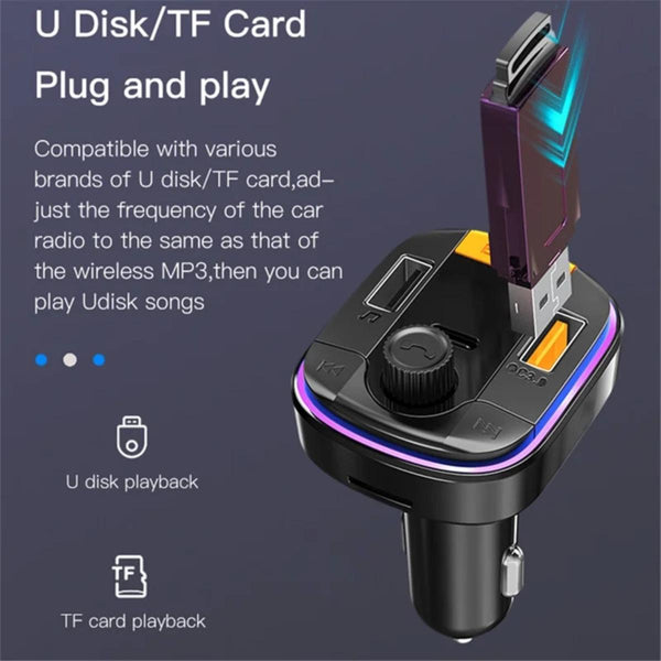 YESIDO Y45 Bluetooth 5.0 FM Transmitter Car Charger