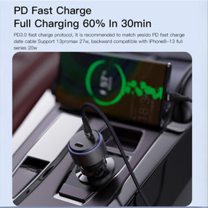 YESIDO Y48 Dual Type-C PD Car Fast Charger
