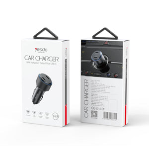 YESIDO Y48 Dual Type-C PD Car Fast Charger