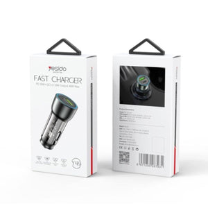 YESIDO Y49 Transparent Dual-Port Car Fast Charger