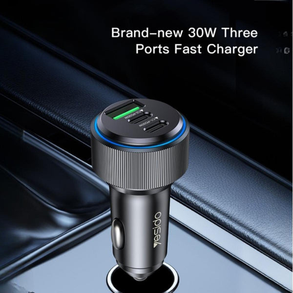 YESIDO Y50 Triple-Port High-Speed Car Charger