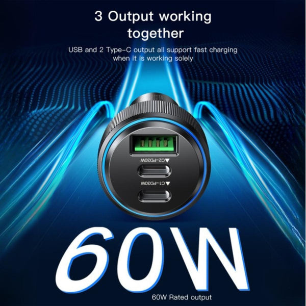 YESIDO Y50 Triple-Port High-Speed Car Charger