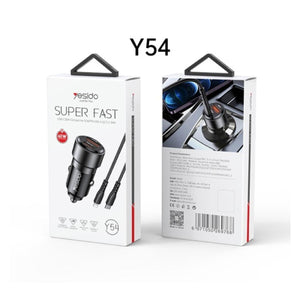 YESIDO Y54 60W Intelligent Car Fast Charger