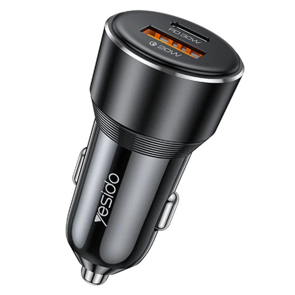 YESIDO Y64 50W USB + Type-C Dual Port Car Charger