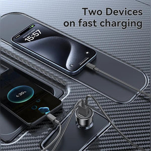 YESIDO Y64 50W USB + Type-C Dual Port Car Charger