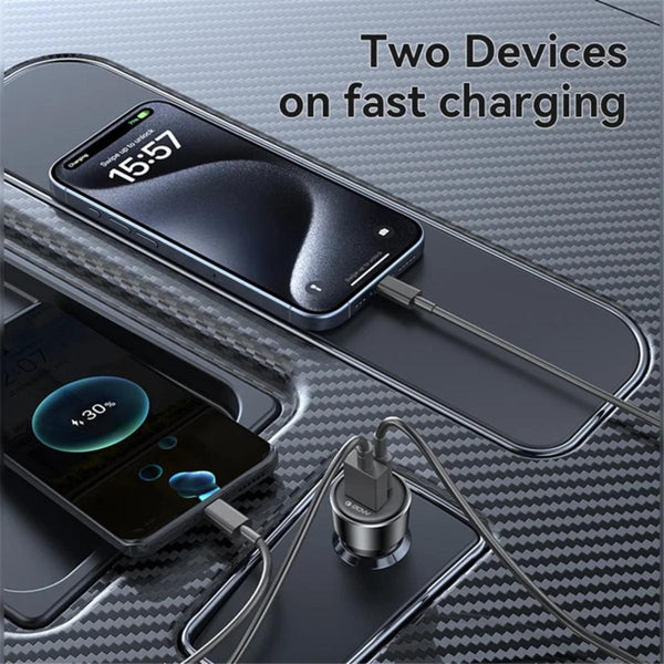 YESIDO Y64 50W USB + Type-C Dual Port Car Charger